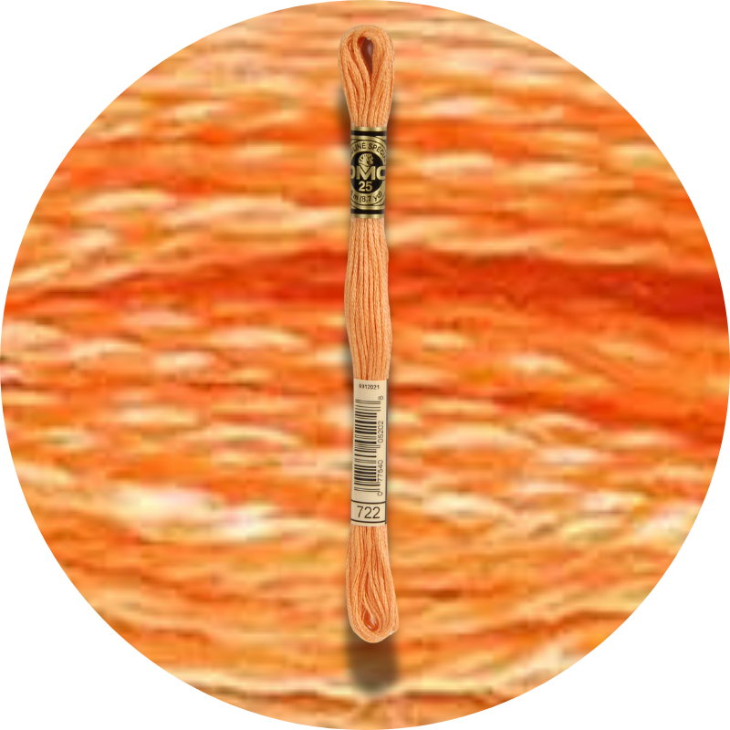 DMC Mouliné Spécial 25, Punaisen/Keltaisen/Oranssin sävyt 0722