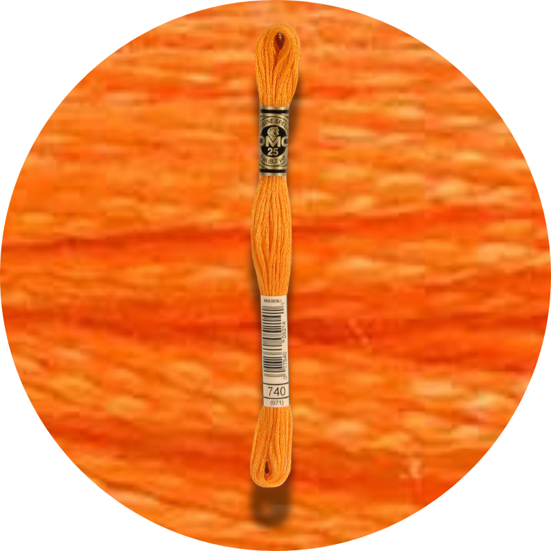 DMC Mouliné Spécial 25, Punaisen/Keltaisen/Oranssin sävyt 0740