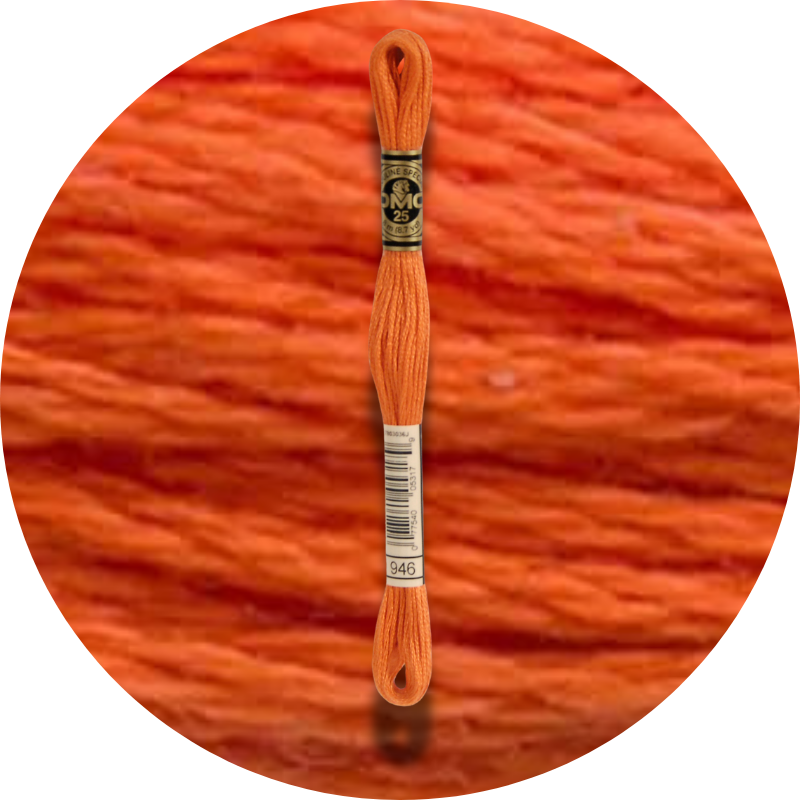 DMC Mouliné Spécial 25, Punaisen/Keltaisen/Oranssin sävyt 0946