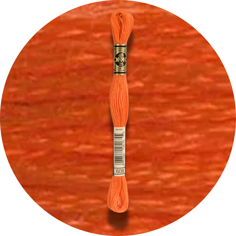 DMC Mouliné Spécial 25, Punaisen/Keltaisen/Oranssin sävyt 0608