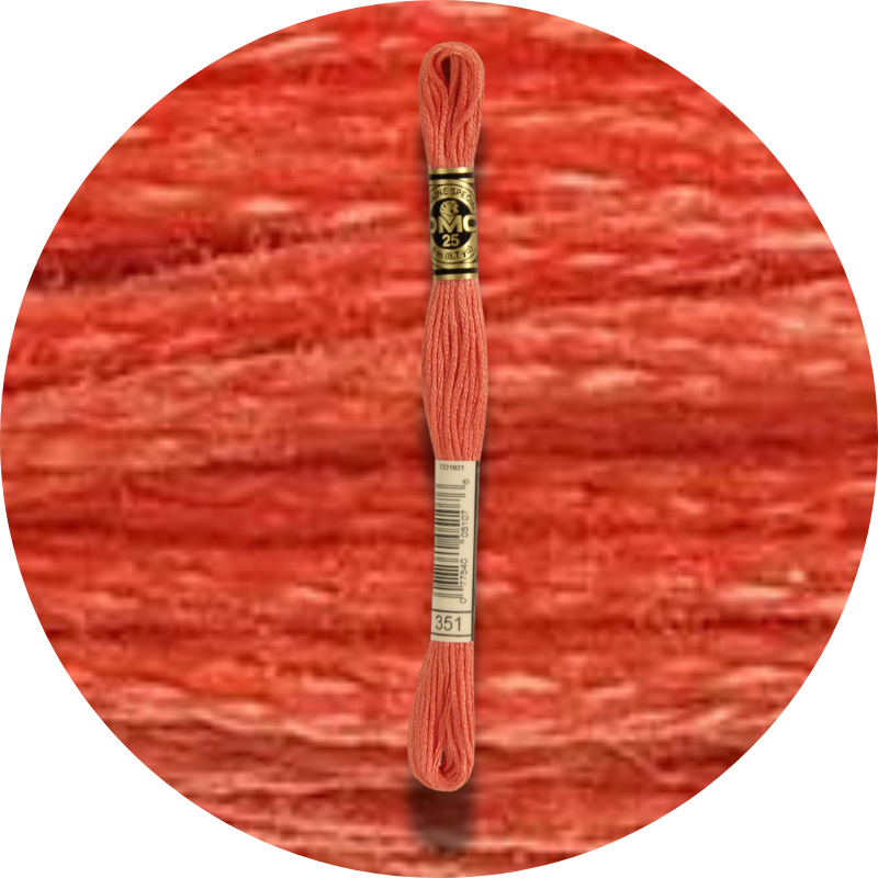 DMC Mouliné Spécial 25, Punaisen/Keltaisen/Oranssin sävyt 0351