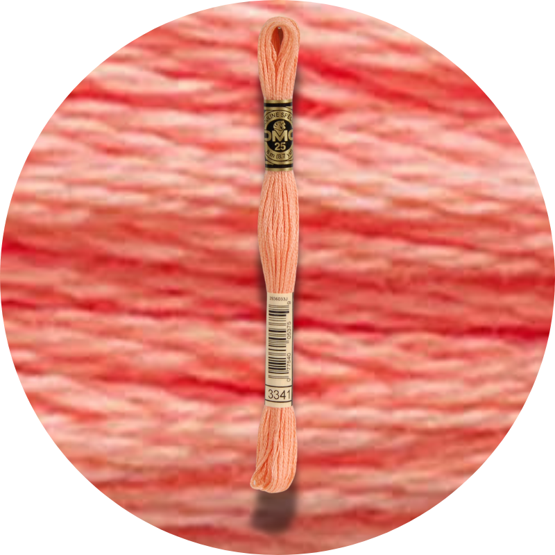 DMC Mouliné Spécial 25, Punaisen/Keltaisen/Oranssin sävyt 3341