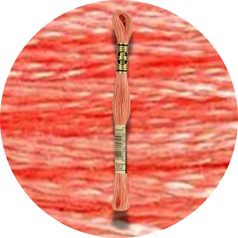 DMC Mouliné Spécial 25, Punaisen/Keltaisen/Oranssin sävyt 0352