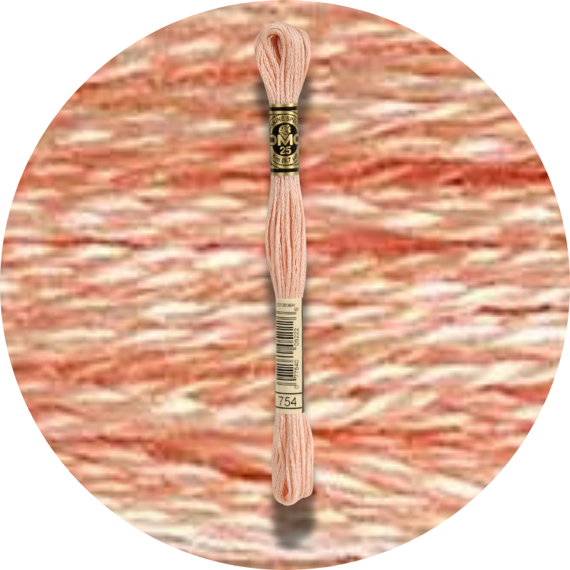 DMC Mouliné Spécial 25, Punaisen/Keltaisen/Oranssin sävyt 0754