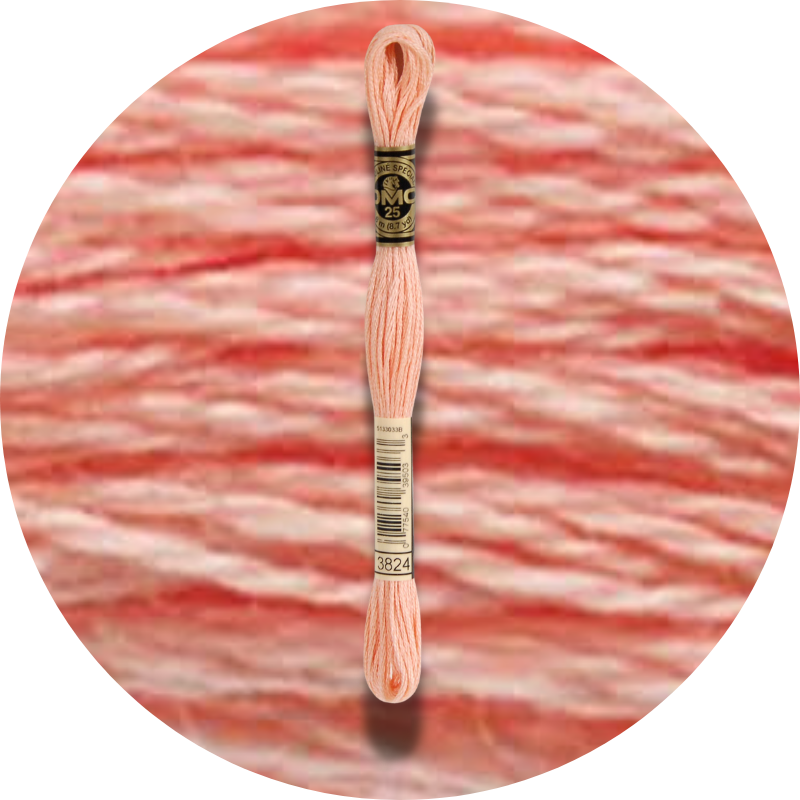 DMC Mouliné Spécial 25, Punaisen/Keltaisen/Oranssin sävyt 3824