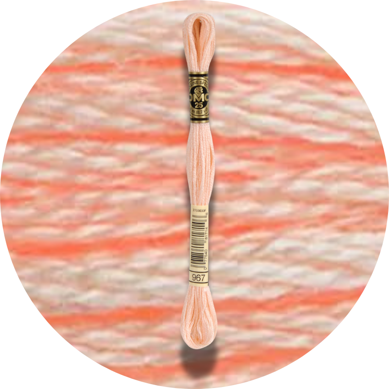 DMC Mouliné Spécial 25, Punaisen/Keltaisen/Oranssin sävyt 0967
