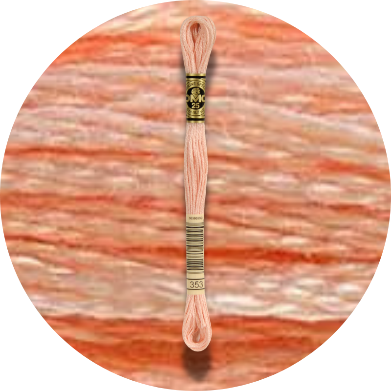 DMC Mouliné Spécial 25, Punaisen/Keltaisen/Oranssin sävyt 0353