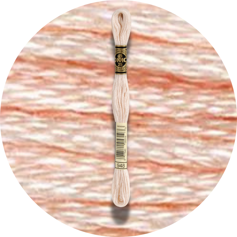 DMC Mouliné Spécial 25, Punaisen/Keltaisen/Oranssin sävyt 0948