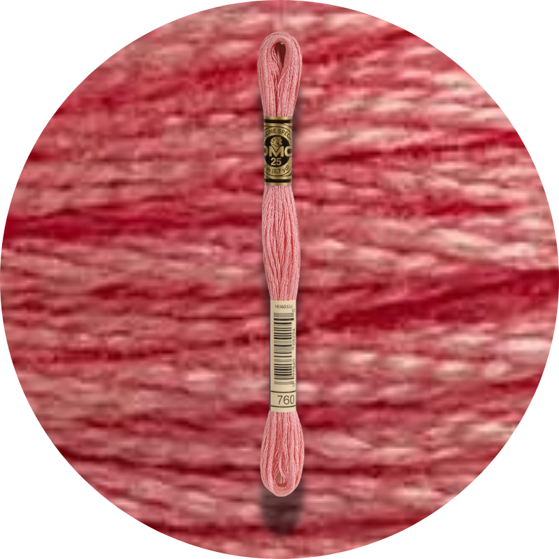 DMC Mouliné Spécial 25, Punaisen/Keltaisen/Oranssin sävyt 0760