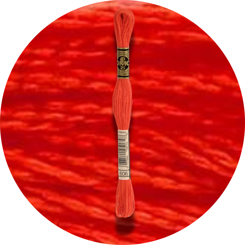 DMC Mouliné Spécial 25, Punaisen/Keltaisen/Oranssin sävyt 0606