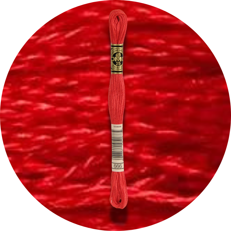 DMC Mouliné Spécial 25, Punaisen/Keltaisen/Oranssin sävyt 0666