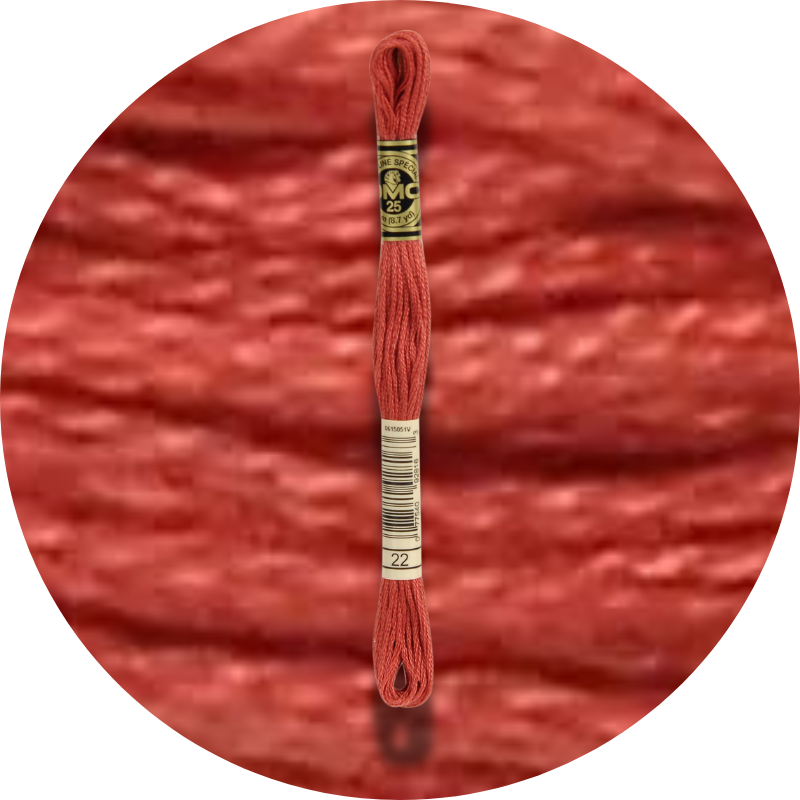 DMC Mouliné Spécial 25, Punaisen/Keltaisen/Oranssin sävyt 0022