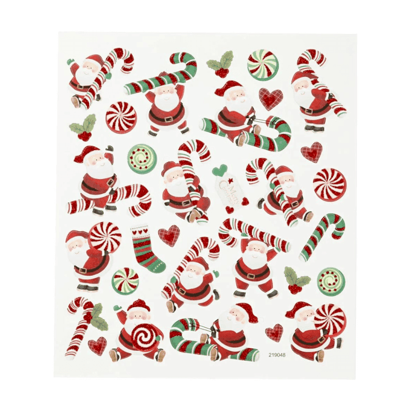 Tarrat, Joulu, 15 x 16.5 cm, 1 arkki Joulupukki ja sokerikeppi