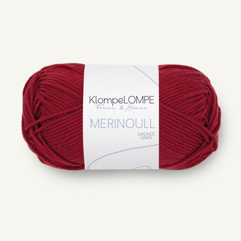 Sandnes KlompeLompe Merinoull 4236 Syvä Joulunpunainen