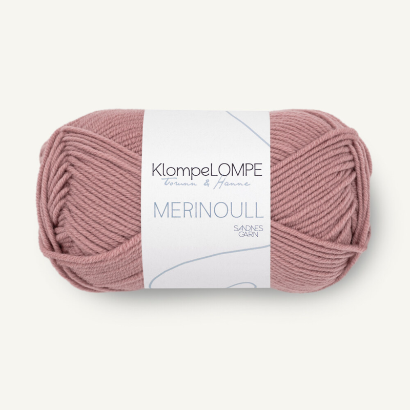 Sandnes KlompeLompe Merinoull 4032 Puuterinroosa
