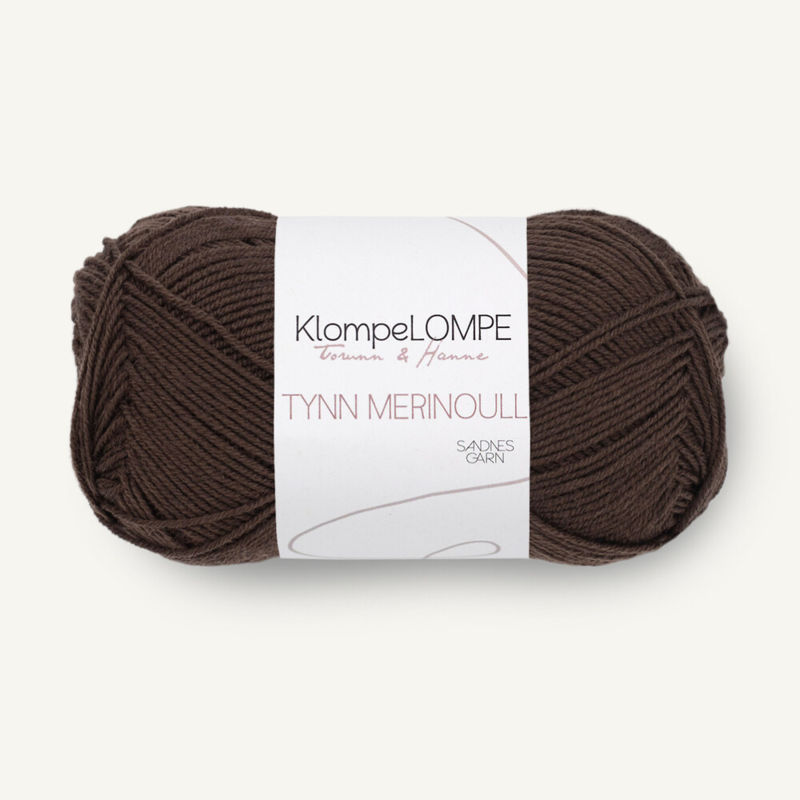 Sandnes KlompeLompe Tynn Merinoull 3081 Tummanruskea