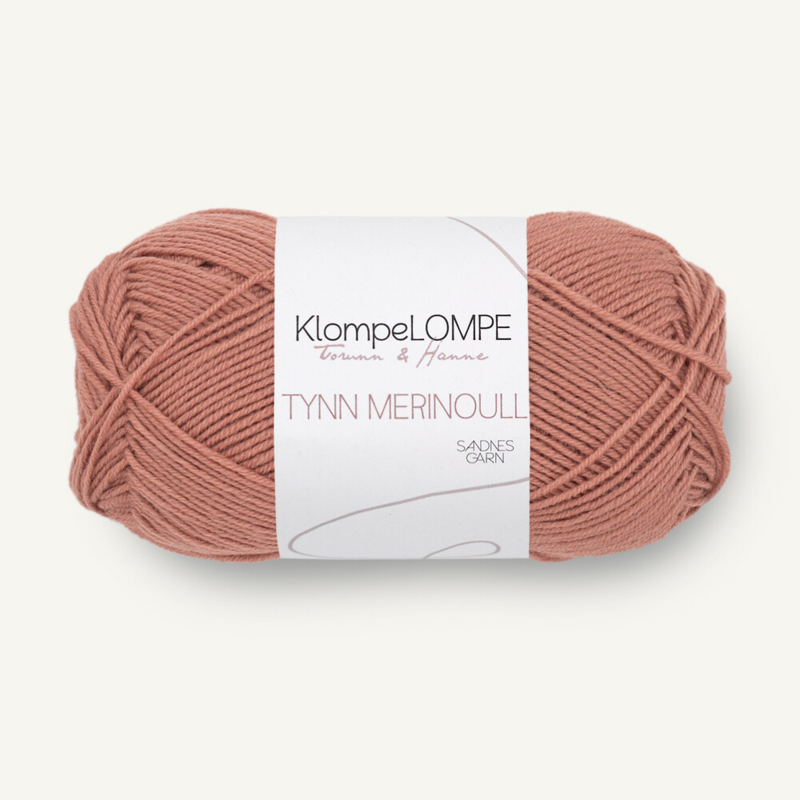 Sandnes KlompeLompe Tynn Merinoull 3544 Ruskeanroosa