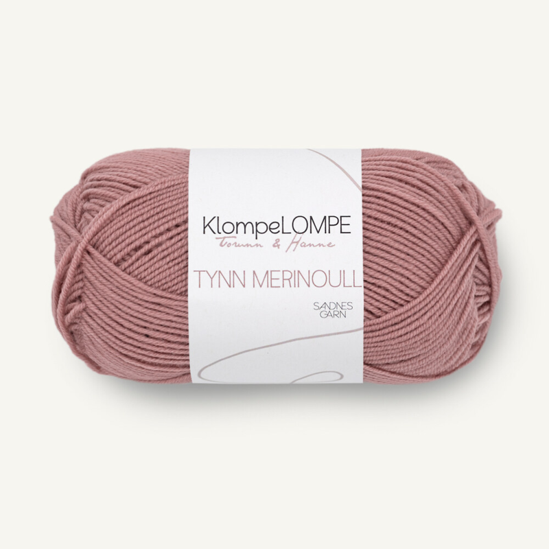 Sandnes KlompeLompe Tynn Merinoull 4032 Puuterinroosa