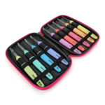 Virkkausvalo, Virkkauskoukkusarja, 9 kokoa, 2,5-6,5 mm, Pinkki