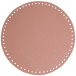 Go Handmade TaskeKurve Base, PU Læder, Rund, 25 cm 22379 Rosa