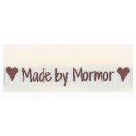 Go Handmade Kudottu Etiketti, Kaksipuolinen, 50 x 11,5 mm, 10 kpl Made by Mormor