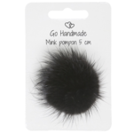 Go Handmade Pompon m. elastik strop, 5 cm 22220 Sort