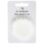Go Handmade Pompon m. elastik strop, 5 cm 22222 Naturhvid