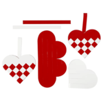 Punotut joulusydämet Valkoinen punainen