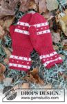 34-36 Candy Cane Lane Mittens by DROPS Design