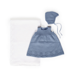 DG411-02 Engblomst kjole & tilbehør blå