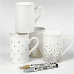 Lasin ja posliinin tussit, 1-2 mm, 4 kpl