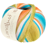 Lana Grossa Landlust Die Sockenwolle 117 Vaaleanvihreä/Petroli/Ecru/Lohi/Aprikoosi/Turkoosi