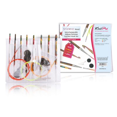 KnitPro SYMPHONY Tunisian vaihdettava virkkauskoukkusarja (3,5-8mm)