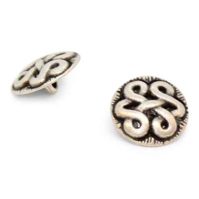 Metallinen nappi 11mm w / eye Gl. hopea