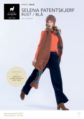 DSA64-25 Selena Patenttihuivi ruoste / sininen