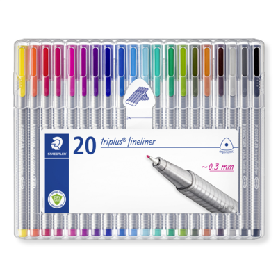 STAEDTLER Triplus fineliner 334 värimerkit, 20 kpl