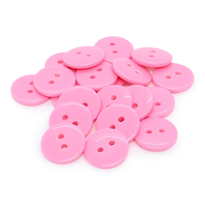 HobbyArts Pyöreät muovinapit Pinkki, 12.5 mm, 20 kpl