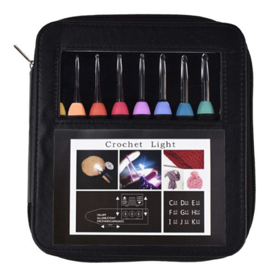 Virkkaus Kevyt virkkauskoukkusarja, 9 kokoa, 2,5-6,5 mm, musta