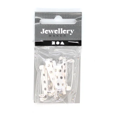 Rintaneulat Hopeoitu 25 mm, 10 kpl