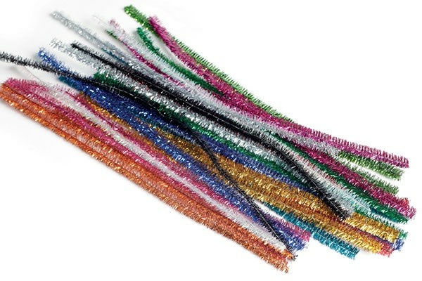 Chenille Glitter sekoitus 0,8x30 cm, 24 kpl