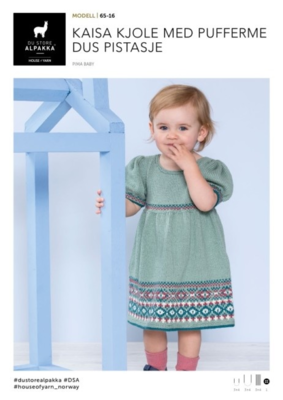 DSA65-16 Kaisa mekko puhvihihalla Dus Pistachio