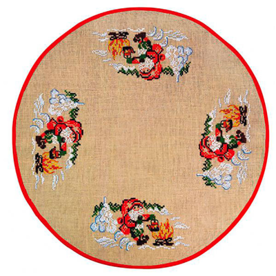 Joulukuusimatto Kirjontasarja Kahvia lumessa