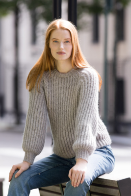 DG419-07 Selma Sweater Vaalean harmaa-ruskea