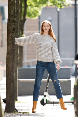 DG419-04 Selma Sweater Nature Stripes