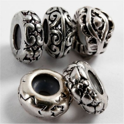 Metallilenkit hopeoidut, 10 kpl.