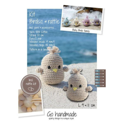 Go Handmade Virkkaussarja Baby Birds and Rattle