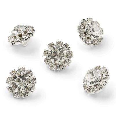 HobbyArtsin Strassinapit, valkoiset, 13 mm, 5 kpl